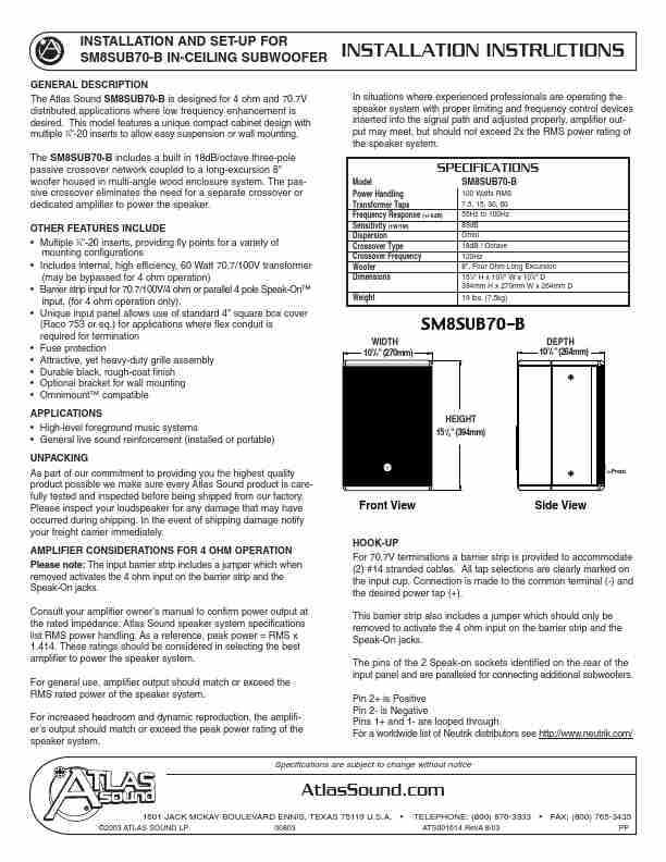 Atlas Sound Speaker SM8SUB70-B-page_pdf